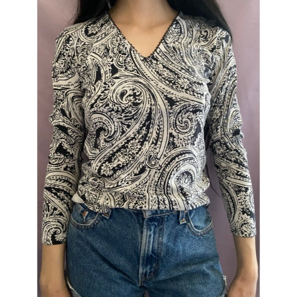 Vintage 70’s paisley long sleeve top